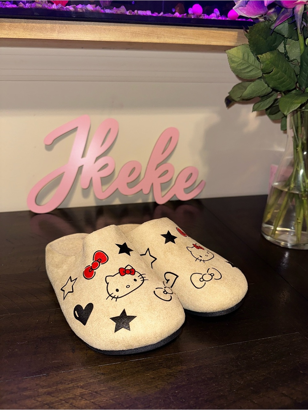 Hello Kitty Beige Mules sizes 6, 7, 8